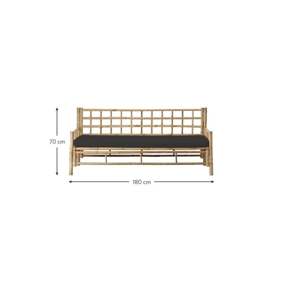 Outlet Lene Bjerre Bambus-Sofa Mandisa (3-Sitzer) Mit Sitzpolster