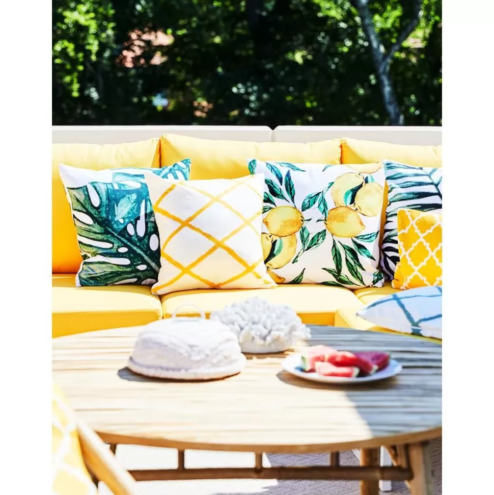 Best Westwing Collection Baumwoll-Kissenhulle Coast Mit Blattmuster