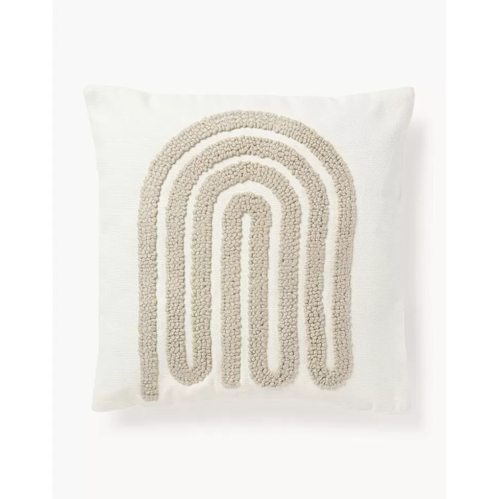 Outlet Westwing Collection Bestickte Baumwoll-Kissenhulle Vahid Mit Hoch-Tief-Struktur