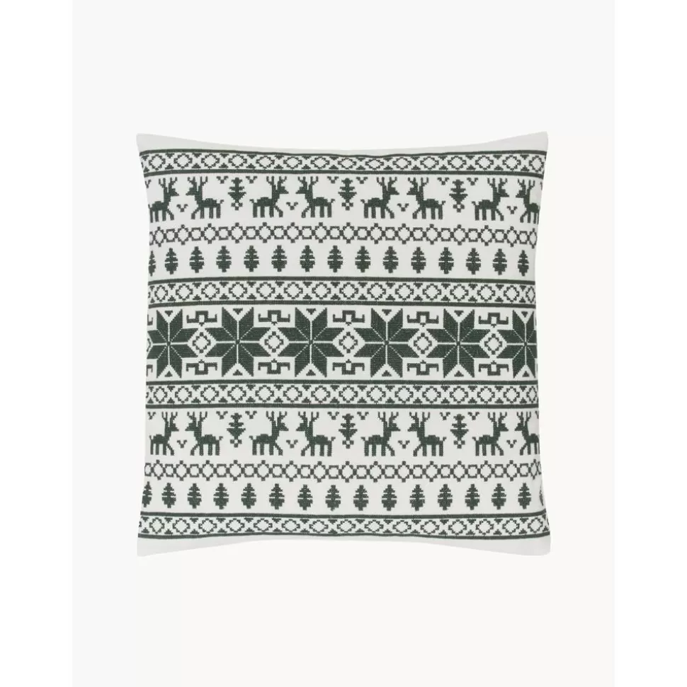 Outlet Westwing Collection Bestickte Kissenhulle Orkney Mit Norwegischer Ziernaht