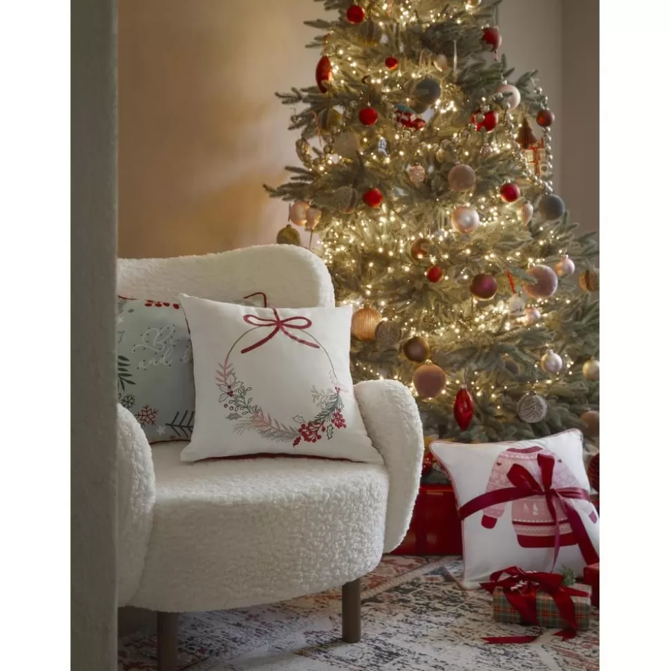 Flash Sale Westwing Collection Bestickte Kissenhulle Tinsel Mit Weihnachtlichem Motiv