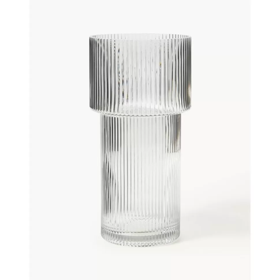 Clearance Westwing Collection Glas-Vase Lija Mit Geriffelter Oberflache