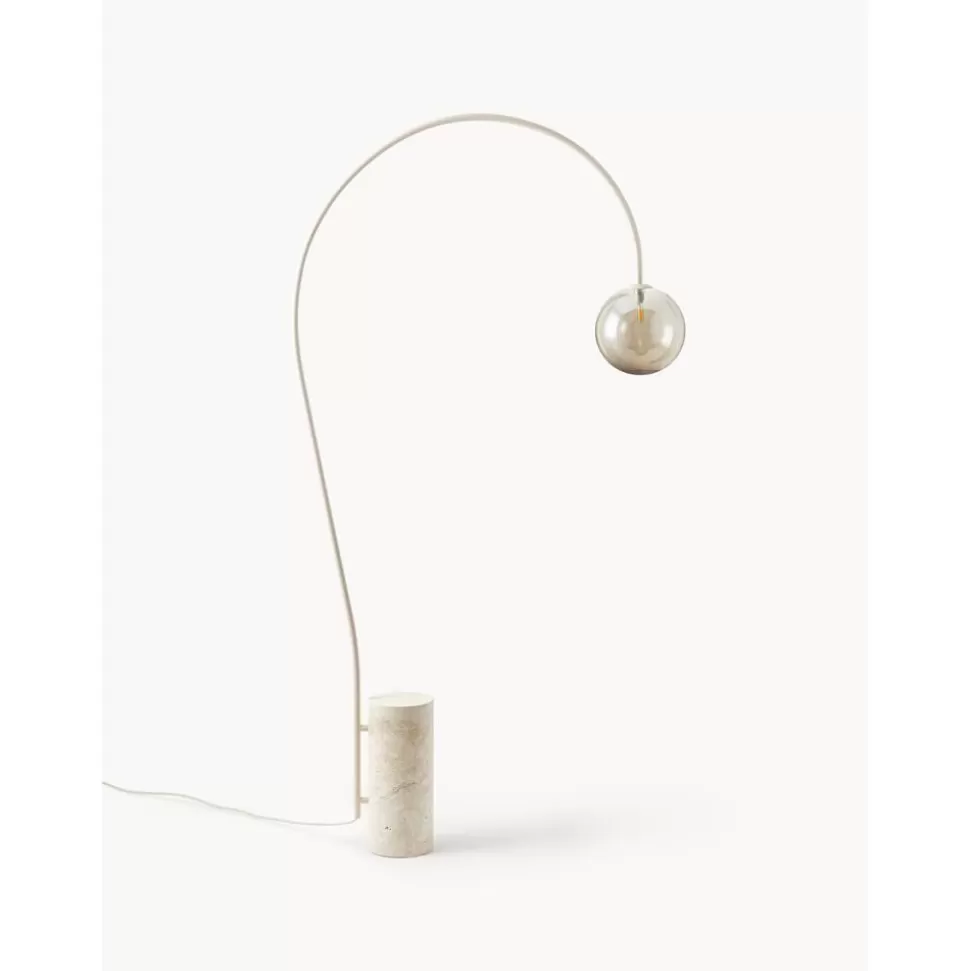 Shop Westwing Collection Grose Bogenlampe Cora Mit Travertin-Fus