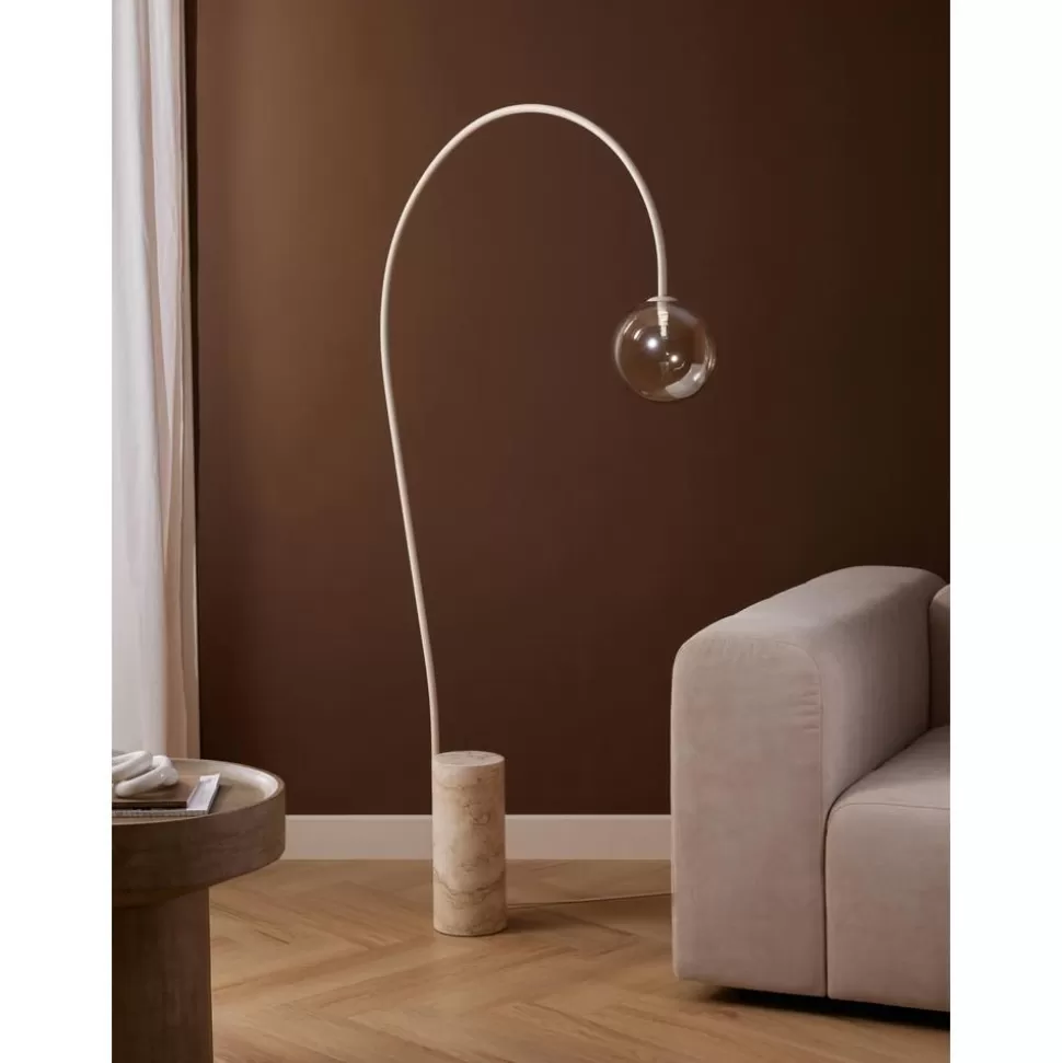 Shop Westwing Collection Grose Bogenlampe Cora Mit Travertin-Fus