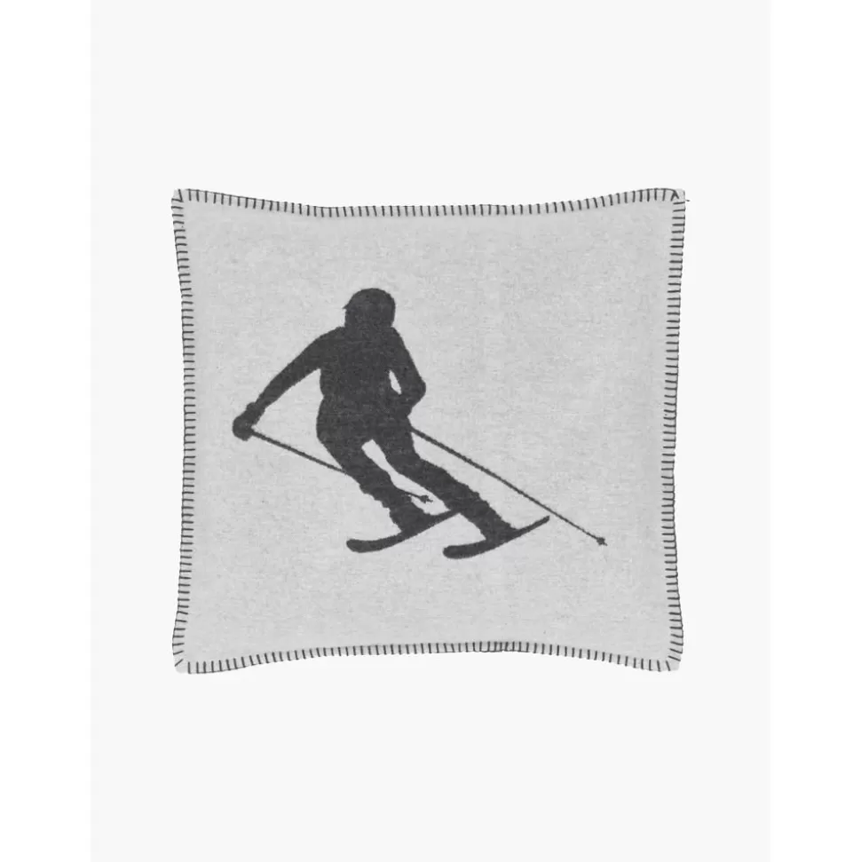 Shop David Fussenegger Kissenhulle Skiers In Grau