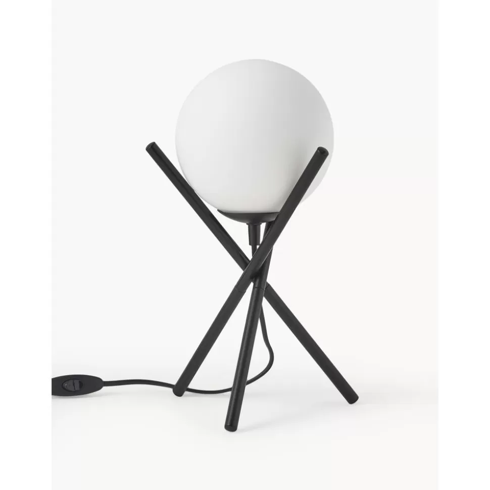 Store Westwing Collection Kleine Tripod Tischlampe Erik Mit Glasschirm