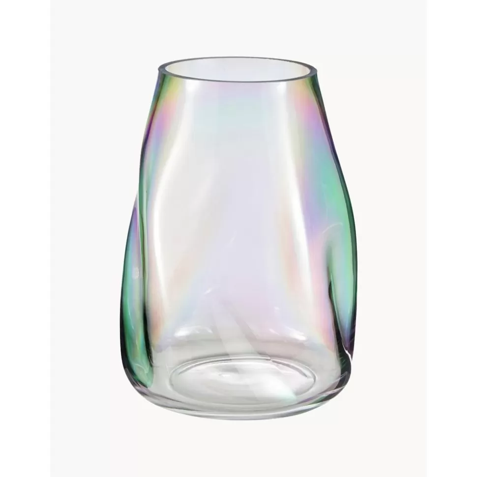 Store Westwing Collection Mundgeblasene Glas-Vase Rainbow, Irisierend