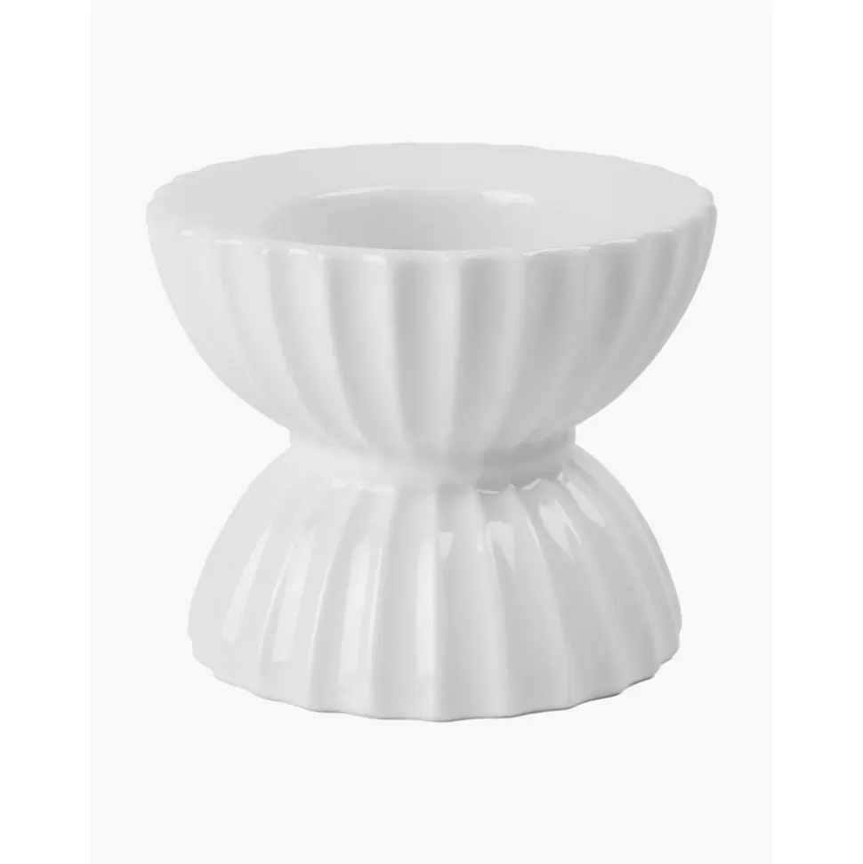 Sale Lyngby Porcelaen Porzellan-Teelichthalter Tura Mit Geriffelter Oberflache