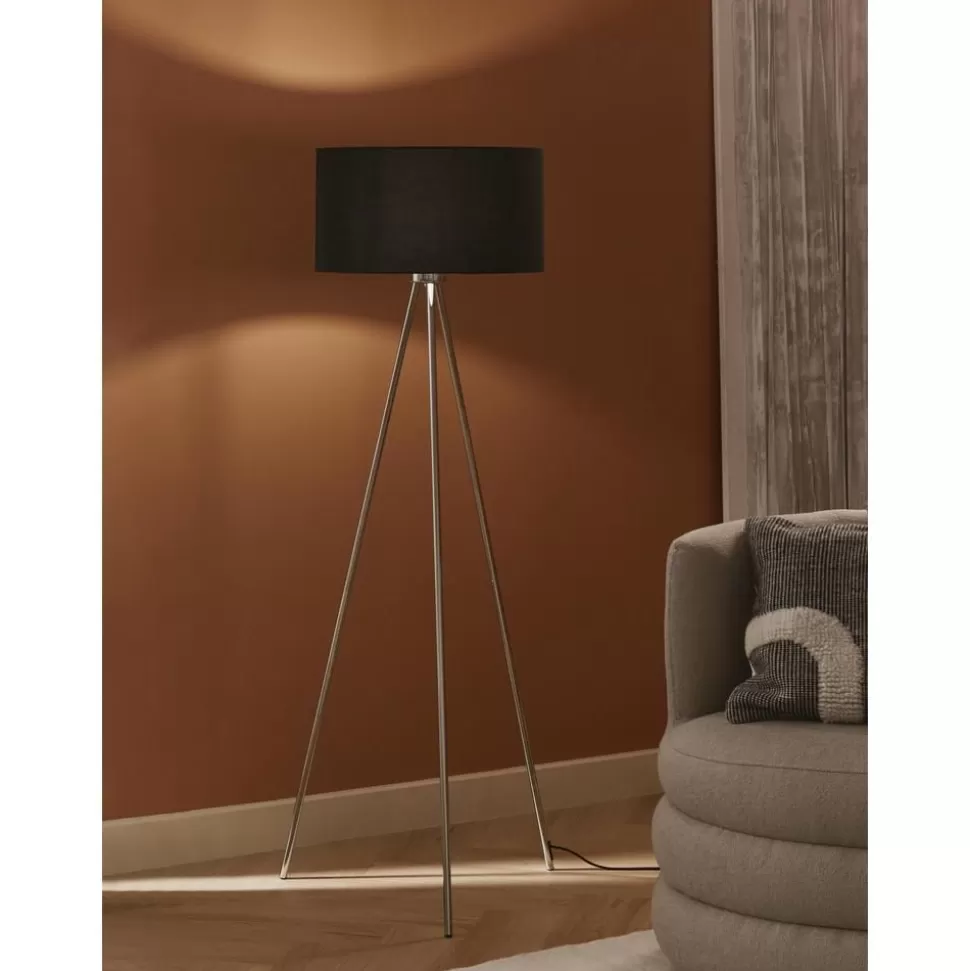 Sale Westwing Collection Tripod Stehlampe Cella Mit Stoffschirm